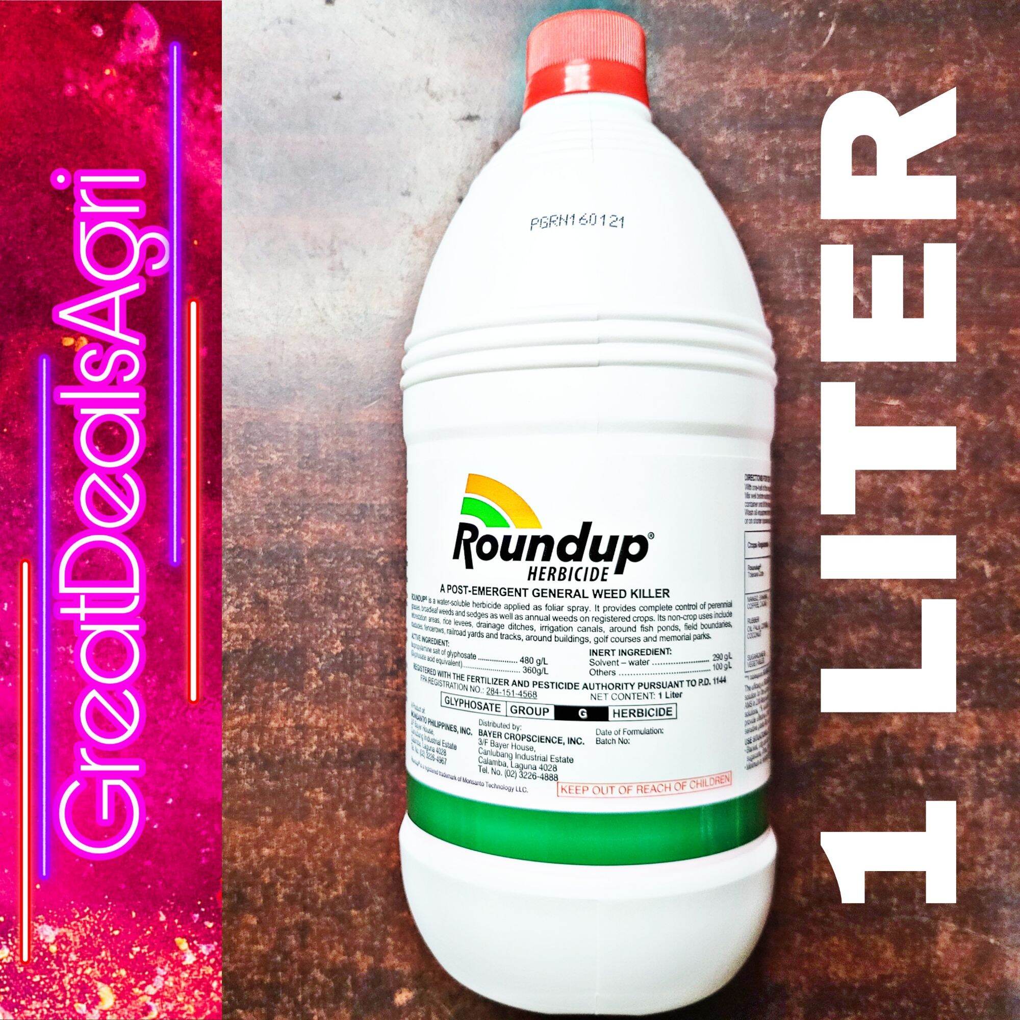 ROUND UP 480 SL GRASS KILLER GLYPHOSATE HERBICIDE/ LIKE GRASS ZERO / LIKE TRIPLE 8 (1 LITER