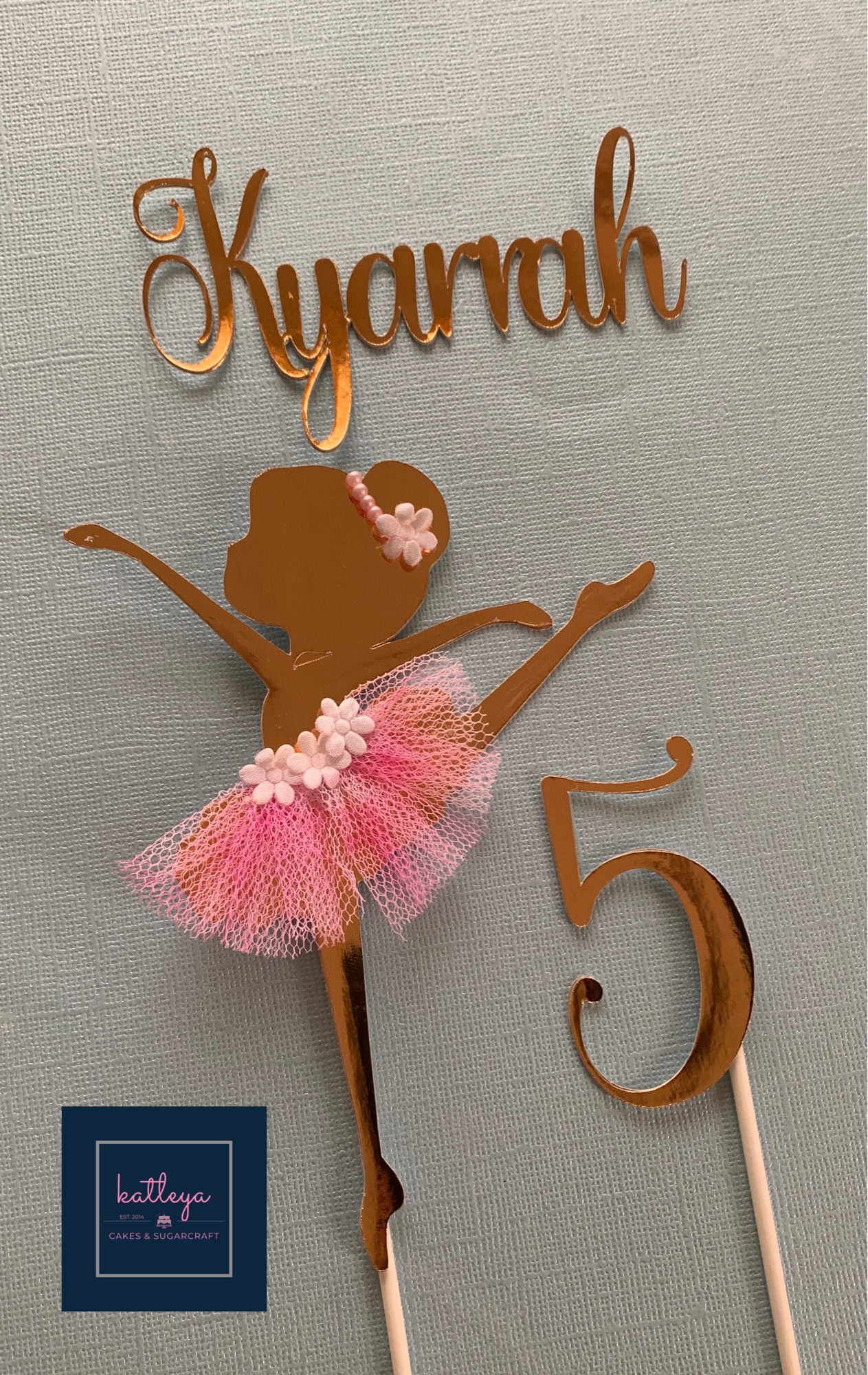Fairy ballerina with skirt and age - Cake Toppers