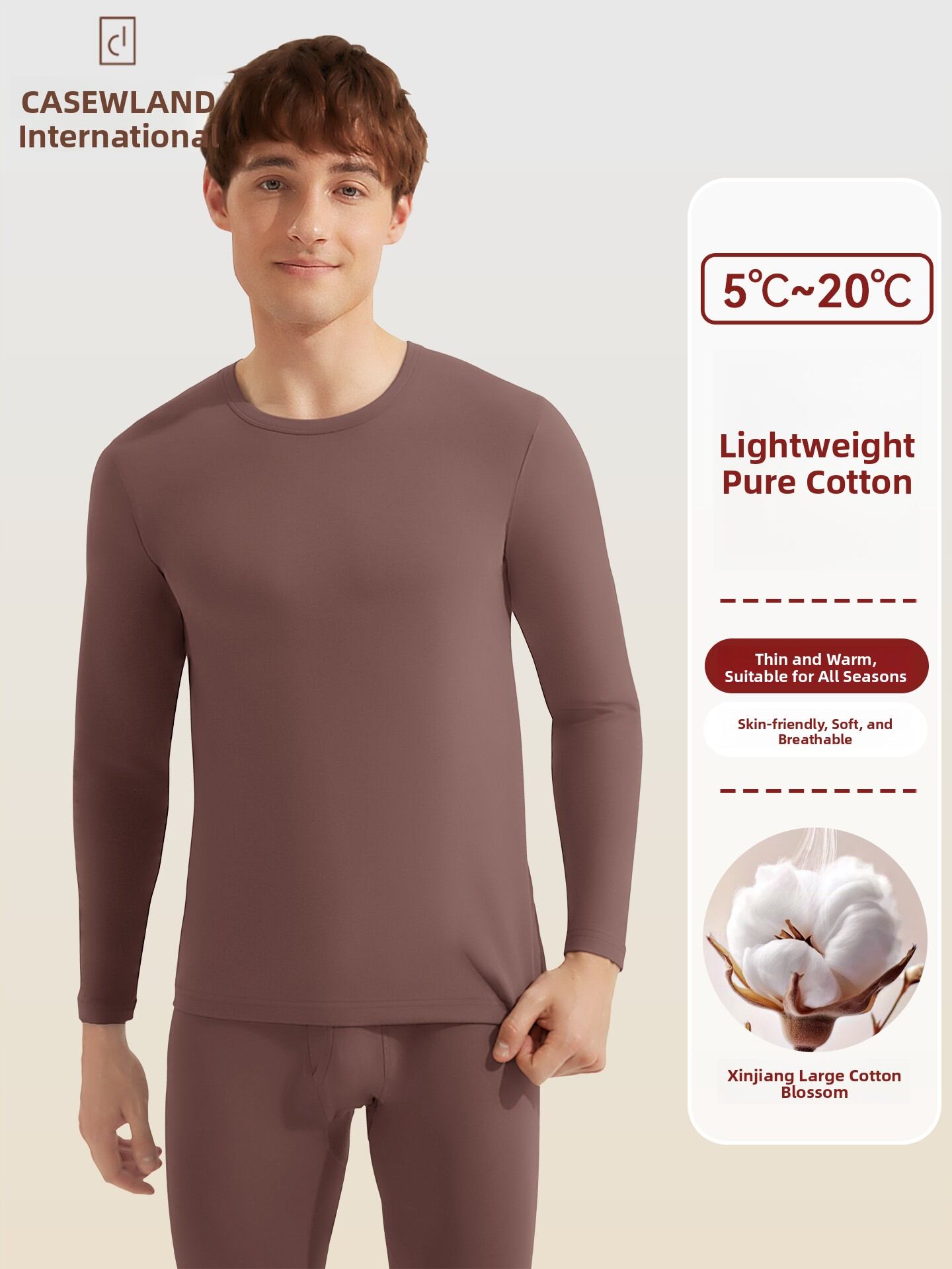 CASENLAND | Warm Lightweight Cotton Underwear Set for Men Presyo  1,514 Piso*Libreng Shipping