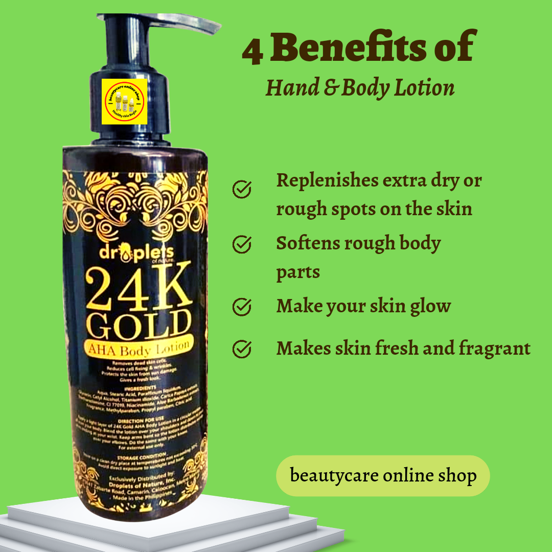 24k GOLD AHA BODY LOTION 280ml by droplets of nature Lazada PH