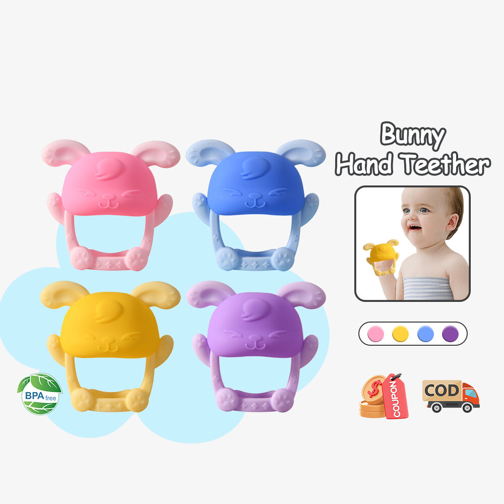 Bunny Silicone Wristband - BPA-Free Antibacterial Baby Toy