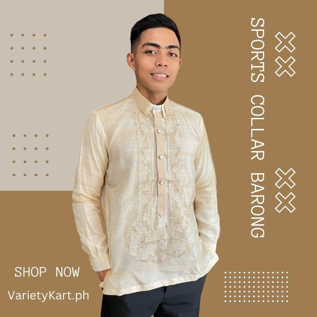 Double Collar Barong Organza For Men