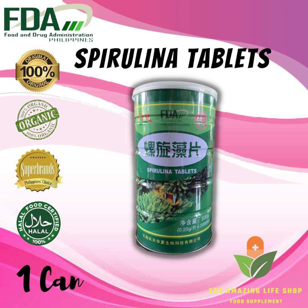 1 CAN SPIRULINA 2000 TABLETS 500GRAMS AUTHENTIC SOLD BY ECS AMAZING LIFE Lazada PH
