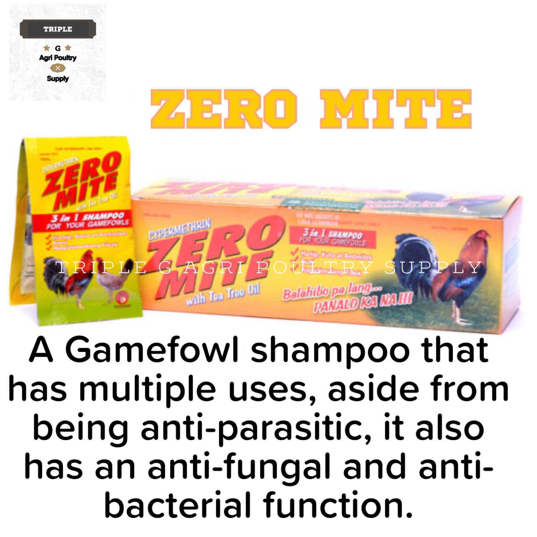 ZERO MITE Shampoo for gamefowl - 1 sachet
