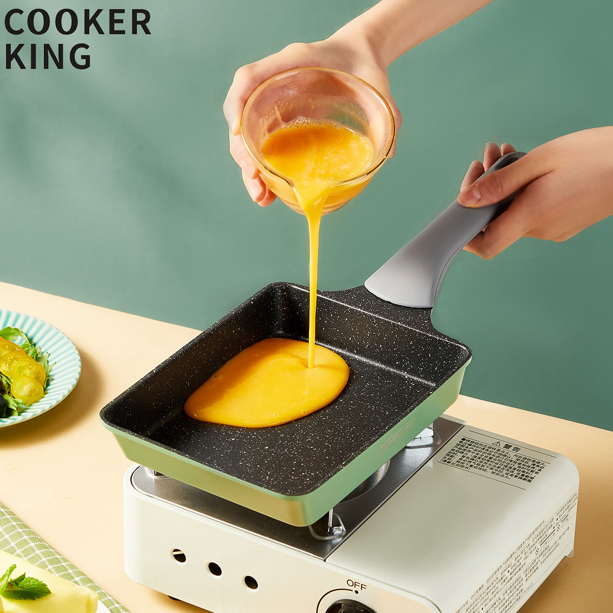 COOKER KING Tamagoyaki Pancake Egg Roll Pan Maifan Stone Coating Steak  Square Frying Pan Suitable For All Stove Including Induction FREE GIFT  Lazada PH