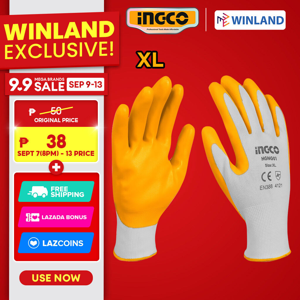 INGCO Oil Resistant Nitrile Safety Gloves