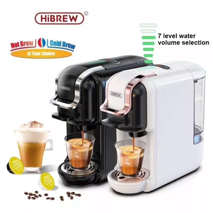 ASMEIR Multi-Capsule Coffee Maker, Hot/Cold Coffee Maker, Milk, ESE Pod  Ground Coffee, Cafeteria, 19 Bar, 5 in 1 (Color : H2B WH, Size : China_EU)