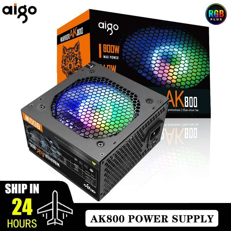 Aigo AK PC Psu Power Supply Unit 500W 600W 700W 800W 1000W Gaming 120mm Rgb Fan 220V Atx Desktop computer Power Supply for Btc