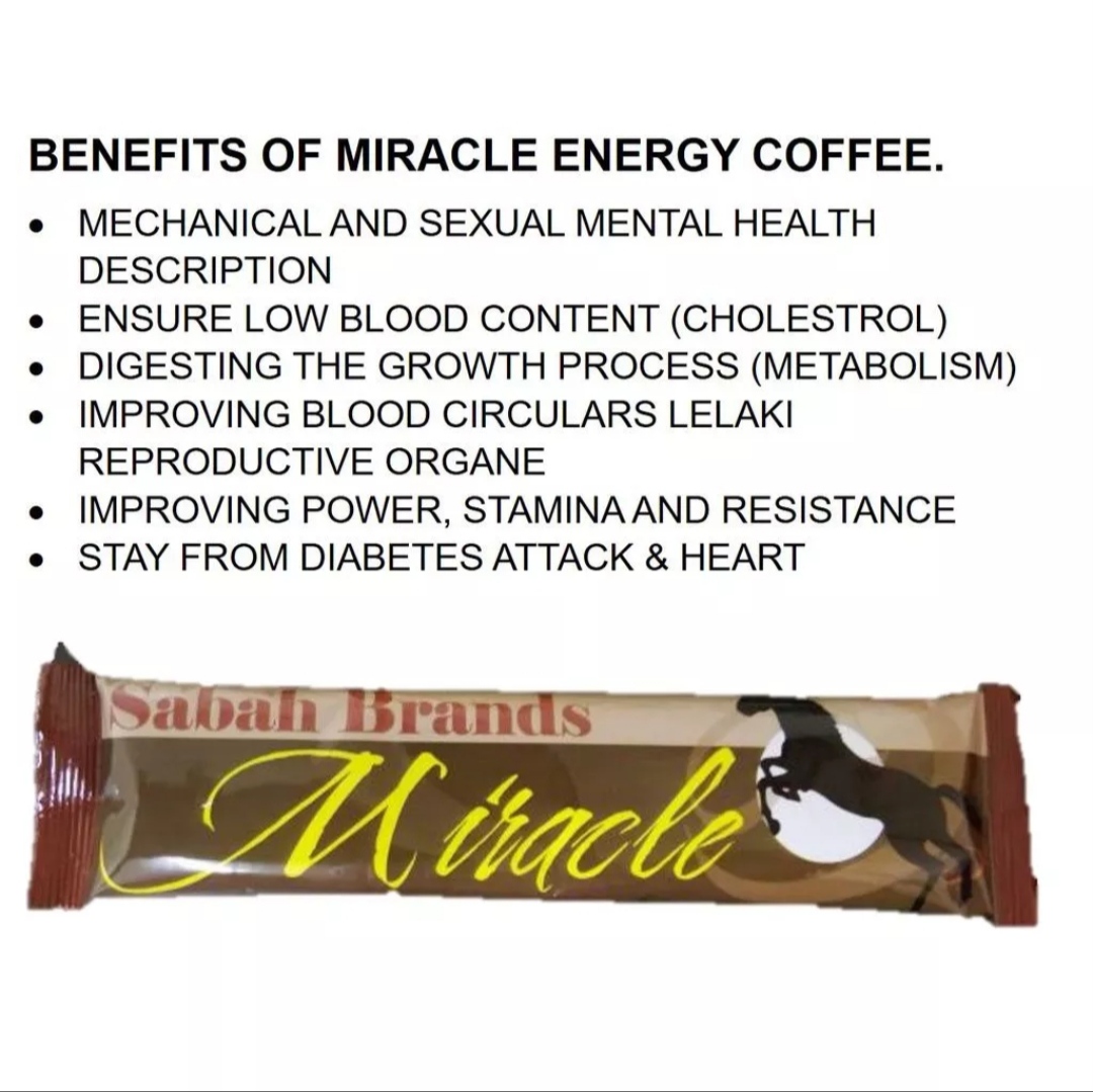 100% ORIGINAL MIRACLE COFFEE SABAH BRAND (safe& effective) 1 Box 20 sachet