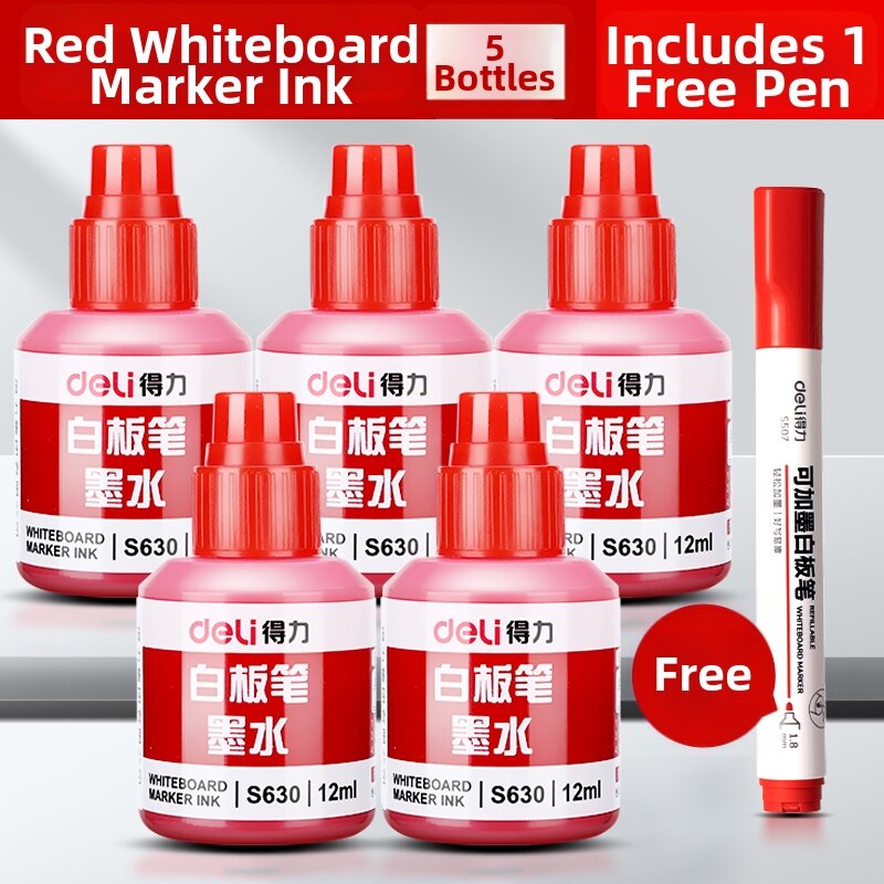 deli | Refillable Non-Toxic Large Capacity Easy-to-Write Easy-to-Erase Whiteboard Marker