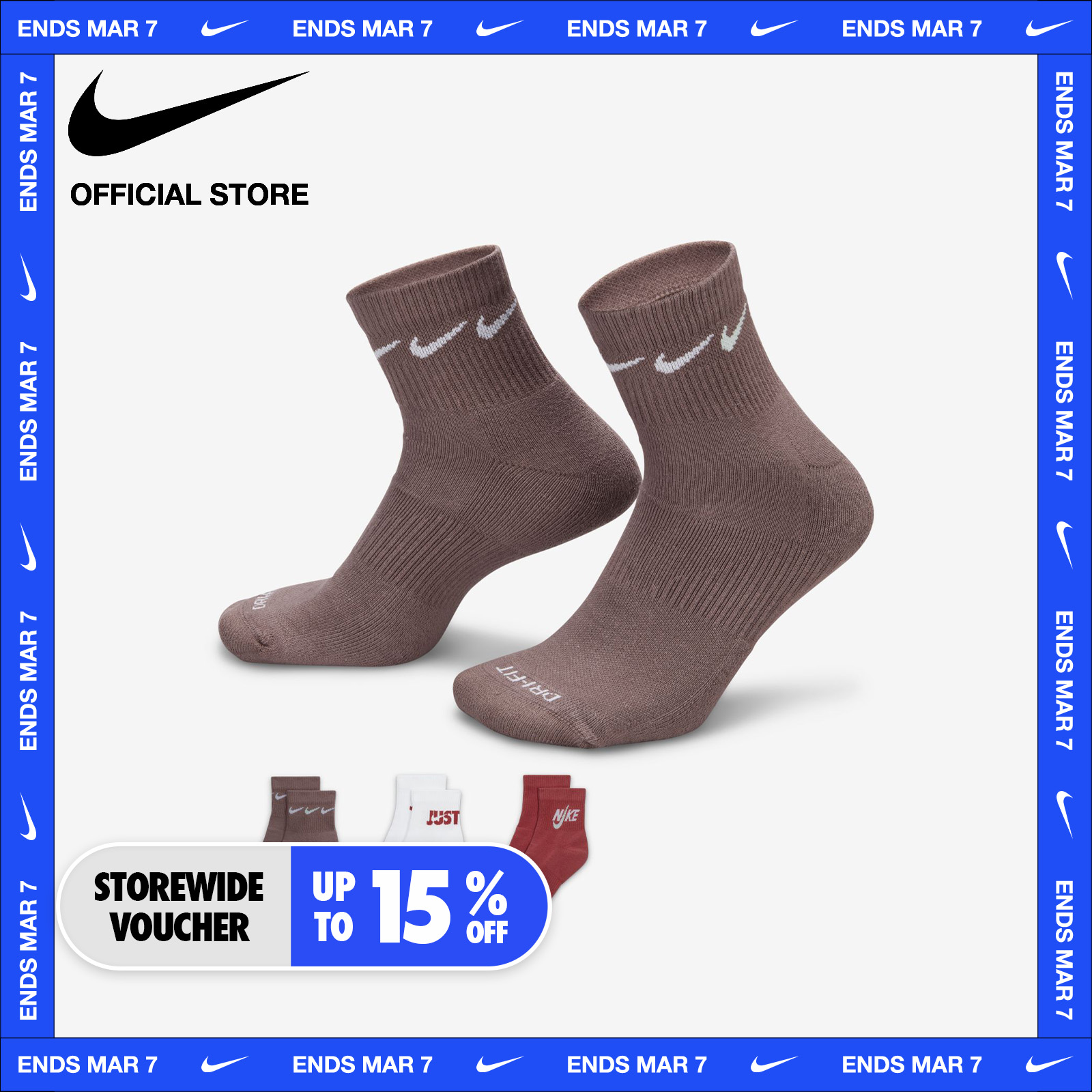 Nike Everyday Plus Cushioned Training Crew Socks (3 Pairs) Grey -  MULTI-COLOR