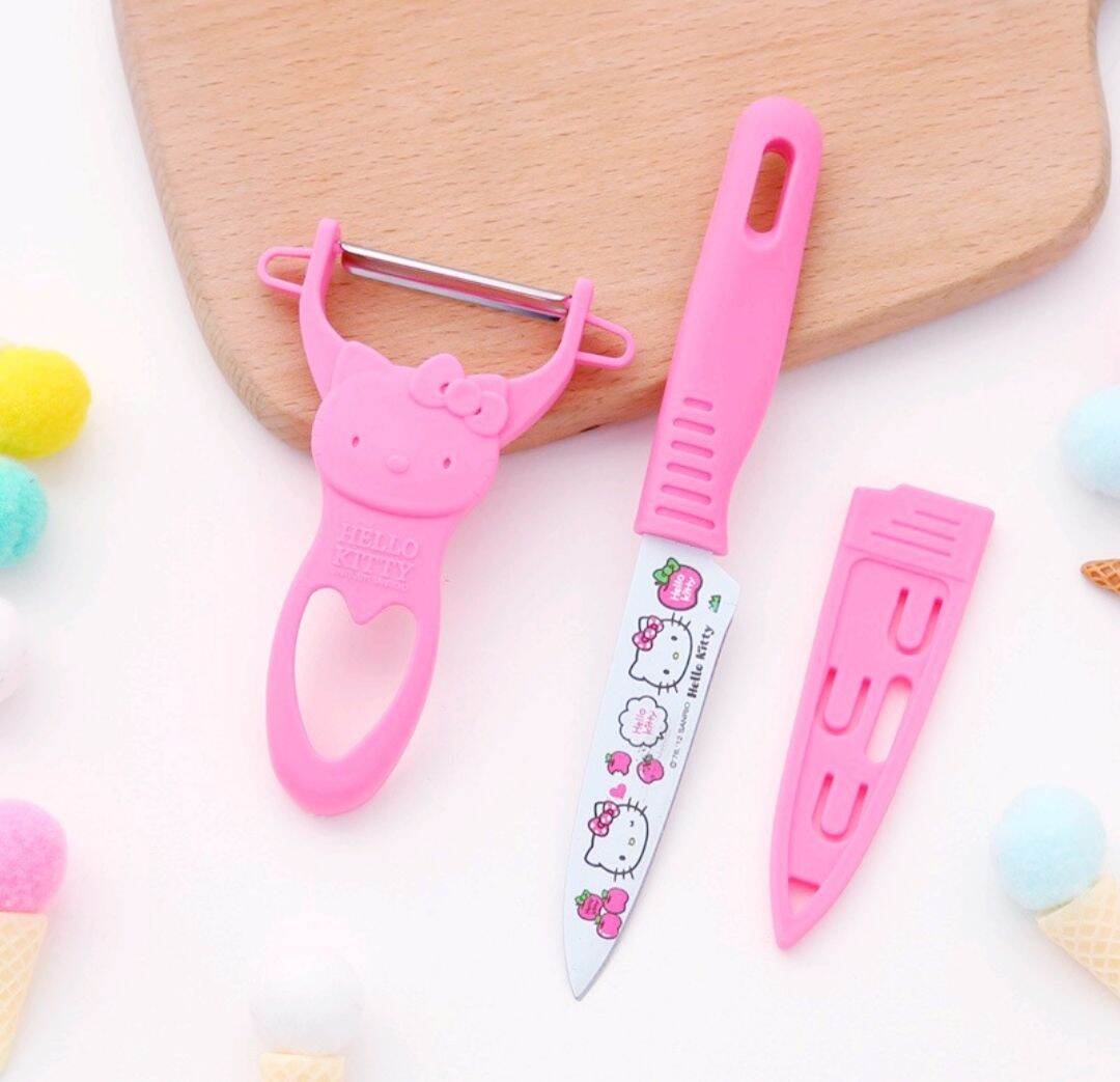 HELLO KITTY KNIFE PLUS PEELER AS A SET, BRAND NEW