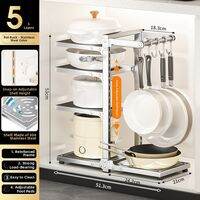 WEIMEIYUAN | Kitchen Pot Storage Rack with Hooks Multi-tiered