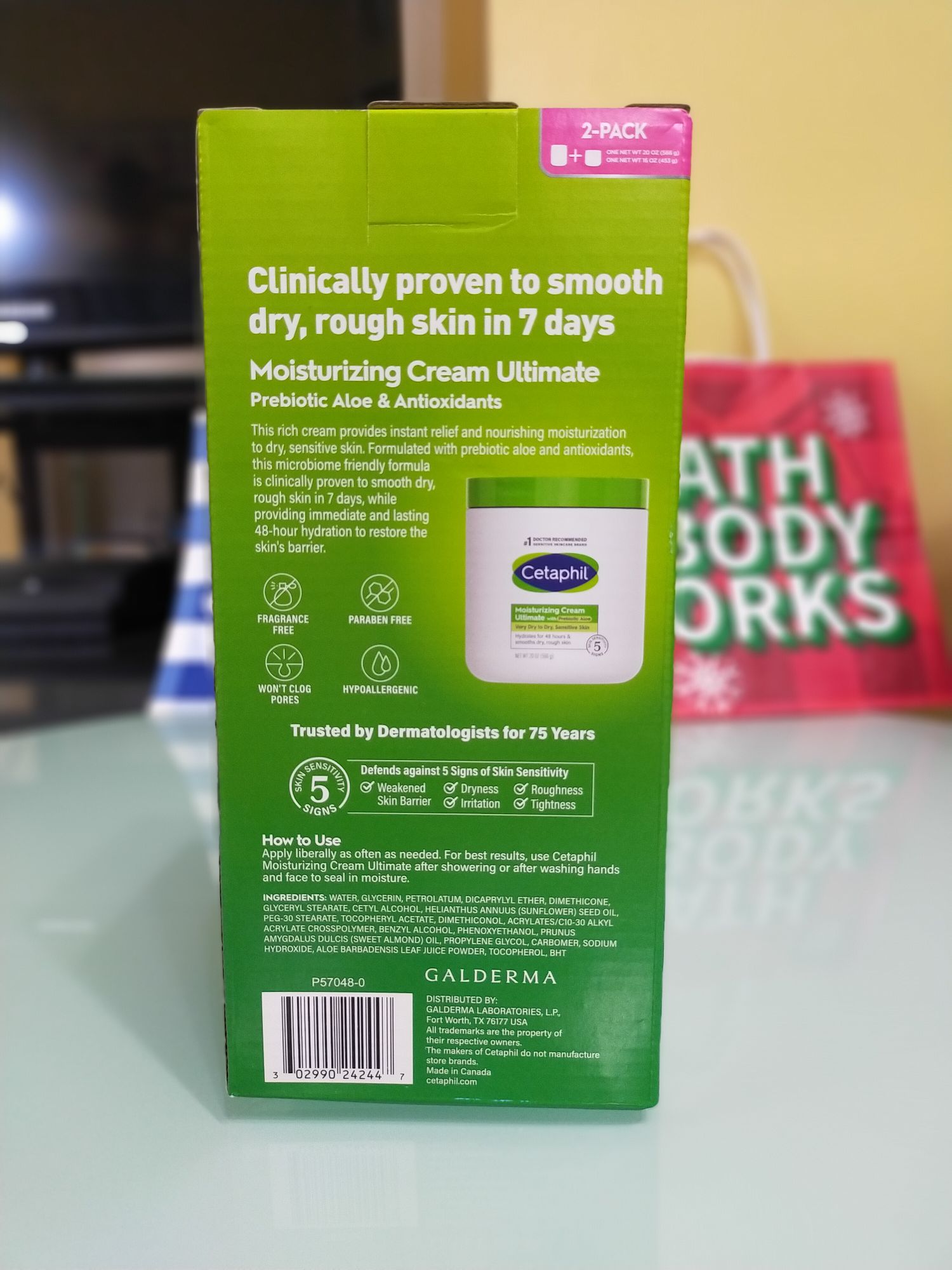 Cetaphil Moisturizing Cream Ultimate with Prebiotic Aloe, Very Dry to Dry  Sensitive Skin, 20 oz + 16 oz, 2-pack
