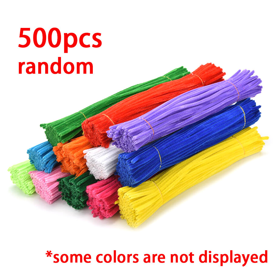 300/500pcs Pipe Cleaners Craft Stems Indoor Decor Handicraft DIY Chenille Stem Flower for Mothers Day Festival Birthday XJM