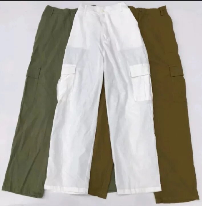 High waist cargo linen. 