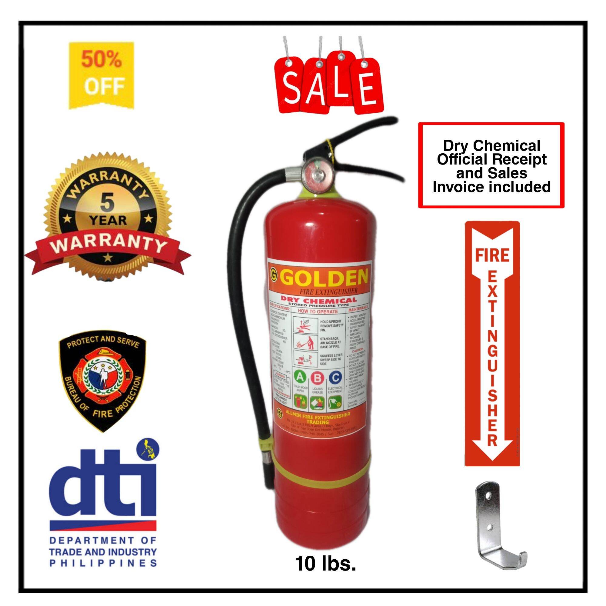 Fire Extinguisher 10 Lbs. Dry Chemical - Refillable | Lazada PH