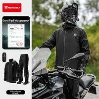 MOTOWOLF | Unisex Lightweight Waterproof Rain Suit with Pants for Motorcycle and Electric Bike Riders Breathable Raincoat Set Easy to Wear