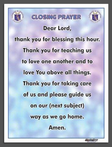 EDUCATIONAL TARPAULIN POSTER CLOSING PRAYER 45X60CM | Lazada PH