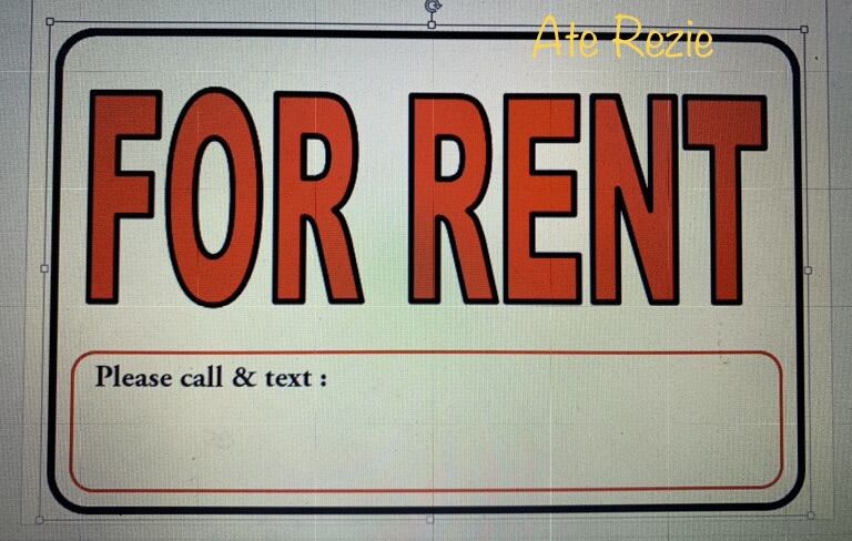 Laminated House for Rent Signage A4 size