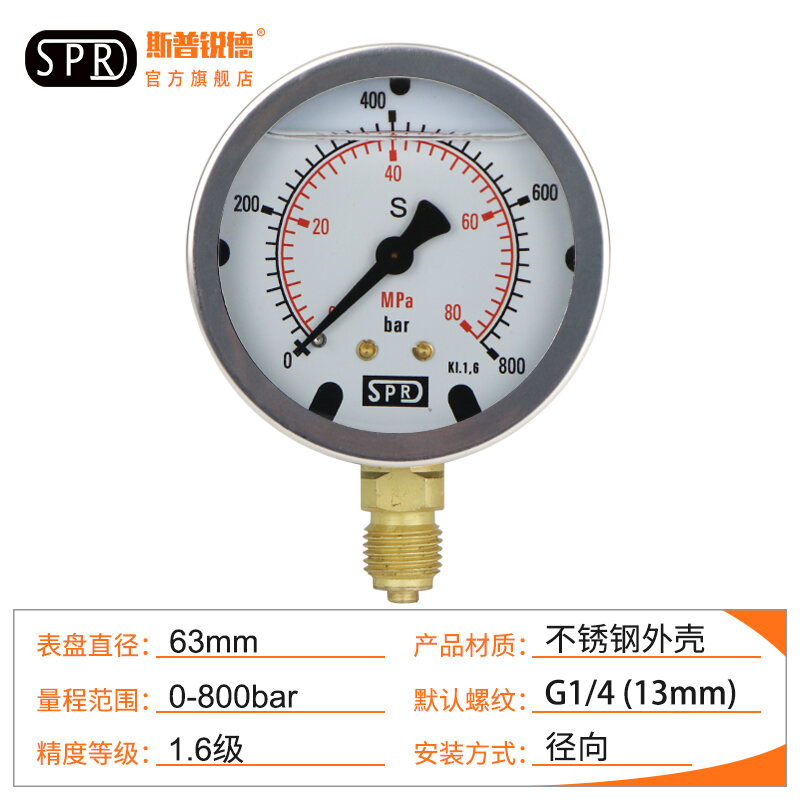 Excavator Pressure Gauge Pressure Gauge Hydraulic Oil Test Gauge High