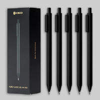 Kaco | Quick-dry Black Ink Press-type Ballpoint Pen 10pcs