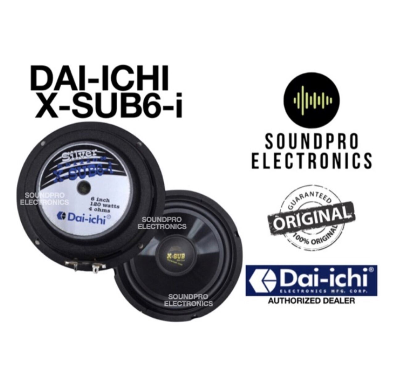 Dai-Ichi X-SUB6-i 6” Car Audio SubWoofer 120 Watts