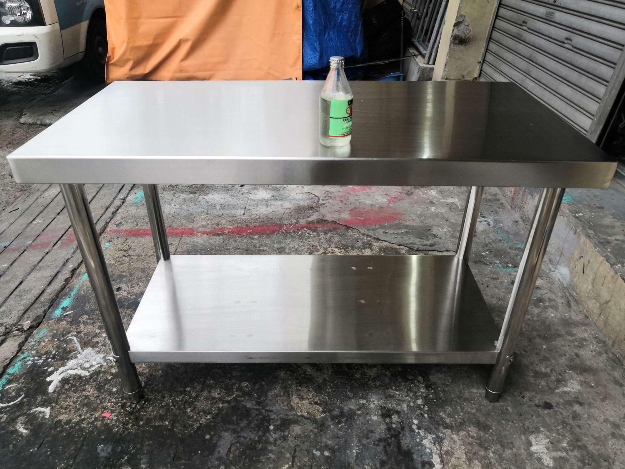 33 inch tall stainless steel kitchen prep table wire undershelves