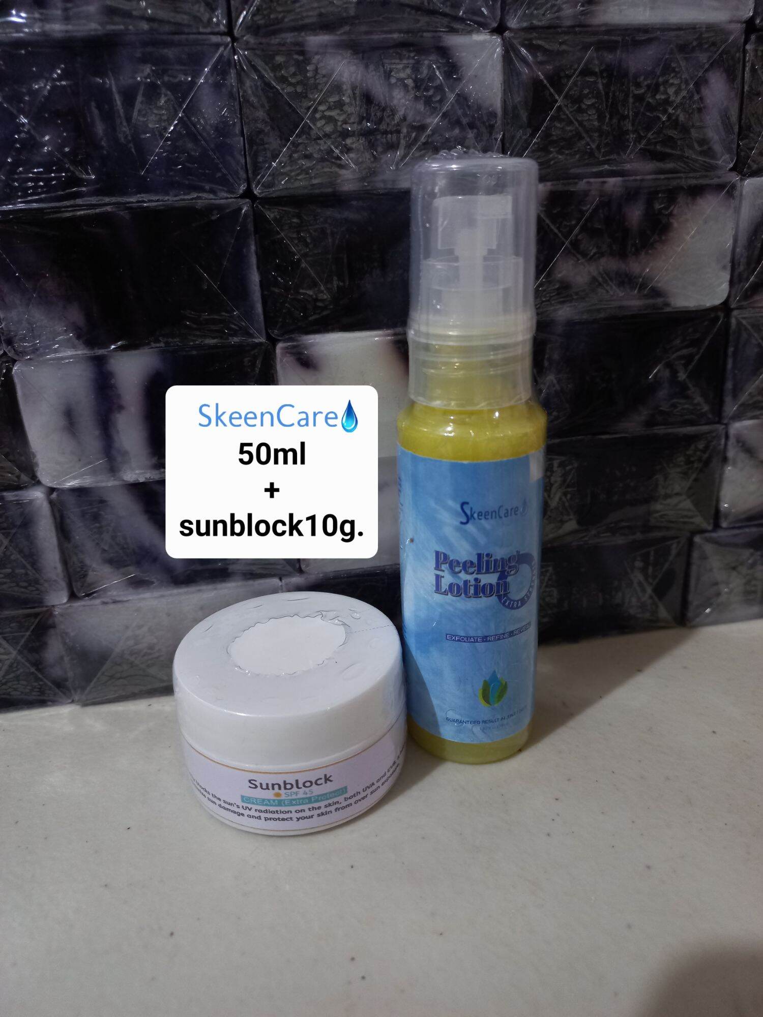 SkeenCare Peeling Lotion Duo Sunblock 10g. 100% Authentic