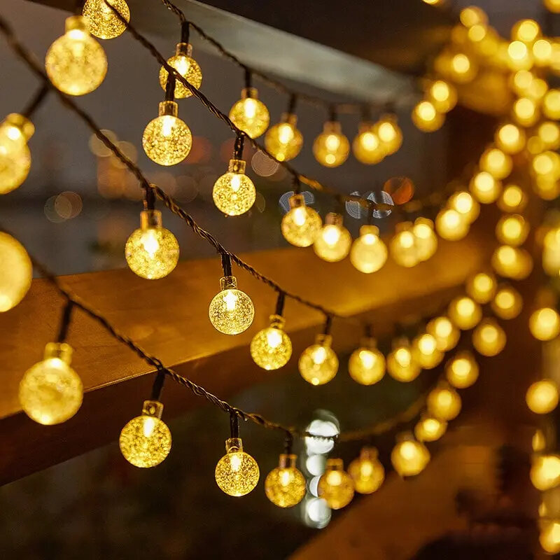 LED String Light Solar Fairy Lights 5m 20LED Warm Light Waterproof Outdoor Garden Wedding Decoration Christmas Lamp Box Packed