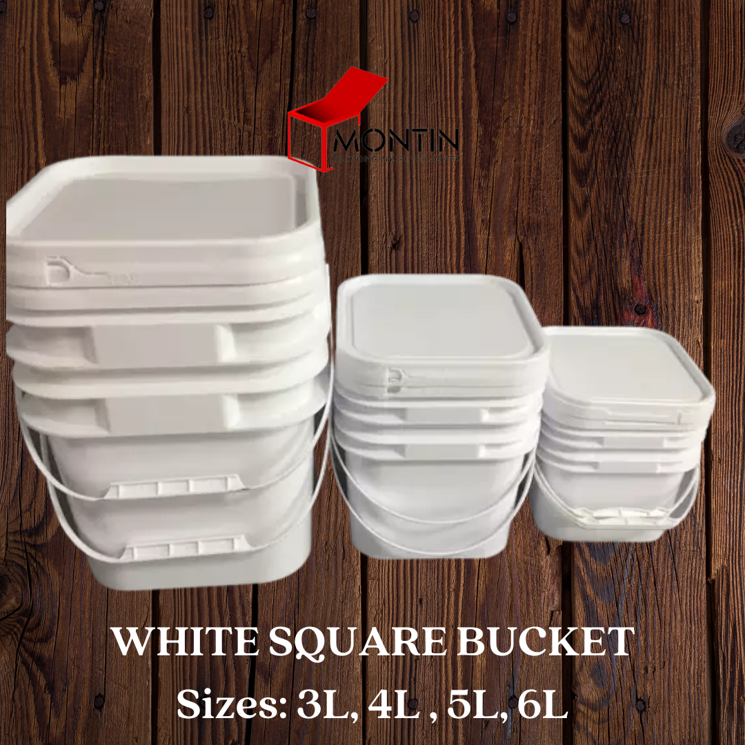 Storage Square Bucket Square White Bucket Container Storage with Lid | Lazada PH