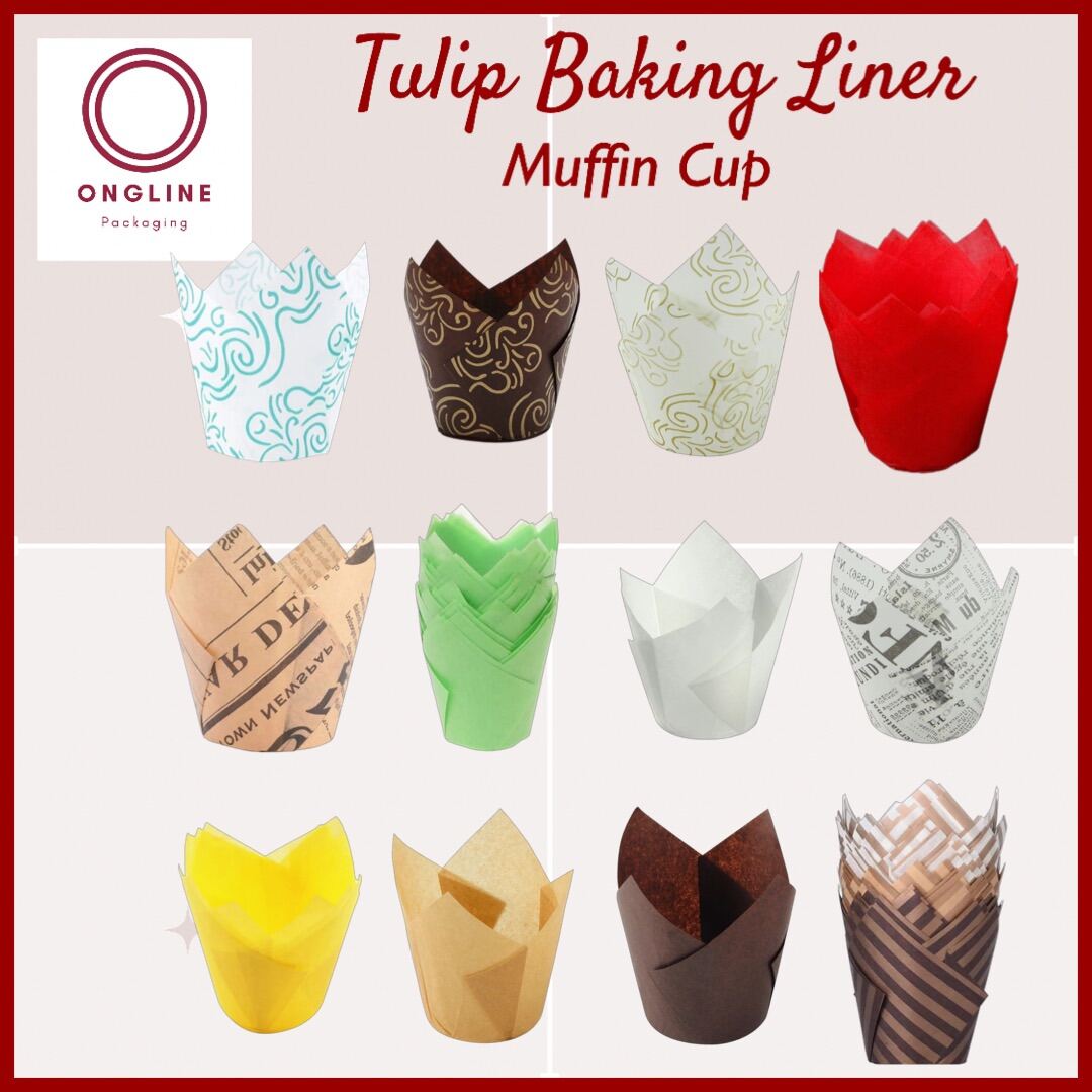 50 pcs.  Tulip Muffin Cup  Cupcake Liner  Baking Liner