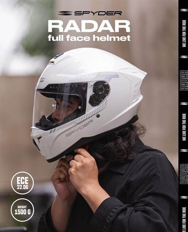 Spyder Radar Fullface Single Visor Helmet ECE , DOT approved