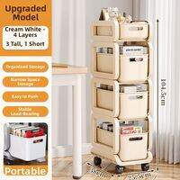 MEIZHUFU | Movable Book Storage Rack Multi-level