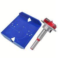 ABS Hinge Drilling Locator Cabinet Door Hinge Punching Positioning Ruler Template Woodworking Hinge Installation Auxiliary Tool