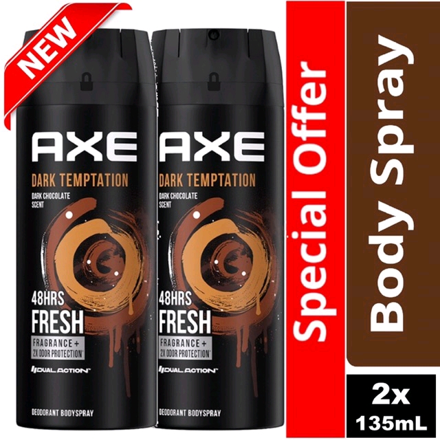Buy 1 Get 1 Axe Dark Temptation Body Spray 135ml