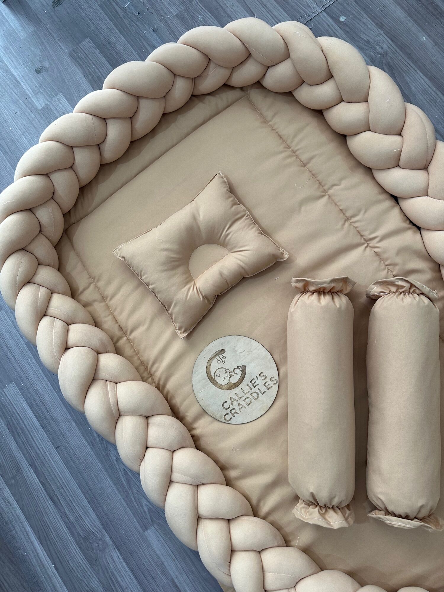 Comforter set with braided bumper ACTUAL PHOTO