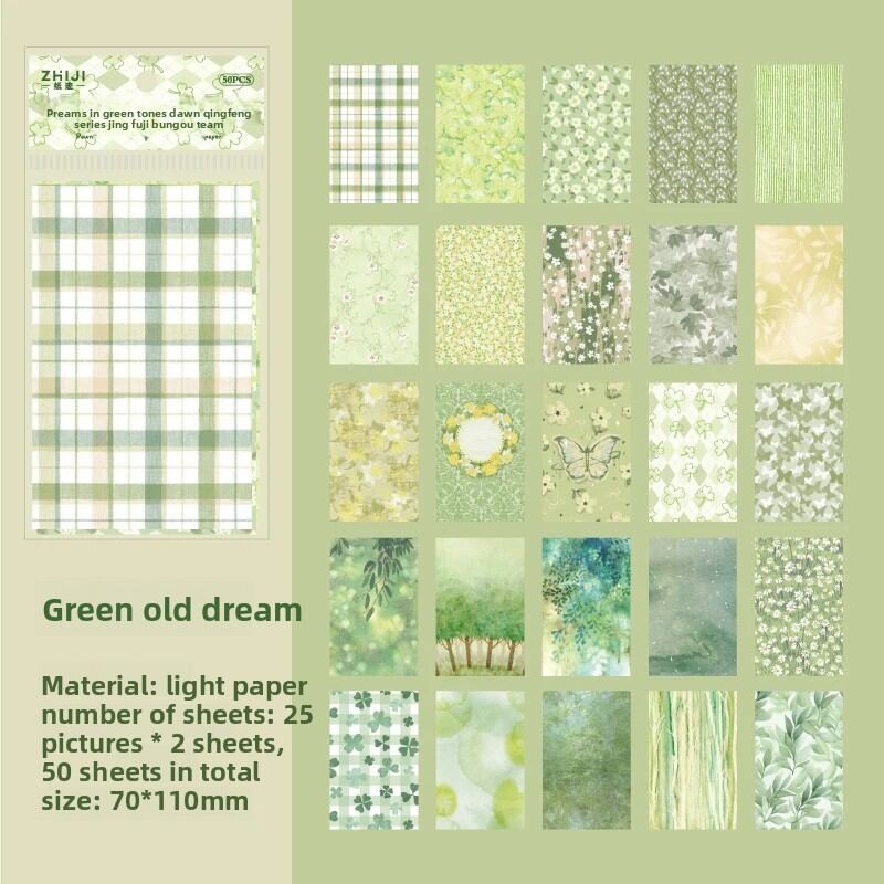 Journal GO 50pcs Basic Journaling Material Paper Creative Collage Scrapbooking diy Background Paper Stationery Memo Pads