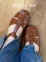 MASHUJIA | Leather French Style Sandals