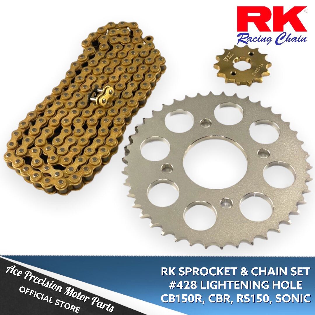 RK Chain & Sprocket Set CBR150/RS150/Sonic Nickel Plated Rear Sprocket