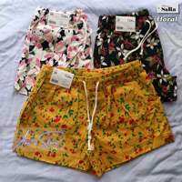 Sara shorts floral design for women 100% Cotton Drawstring Shorts