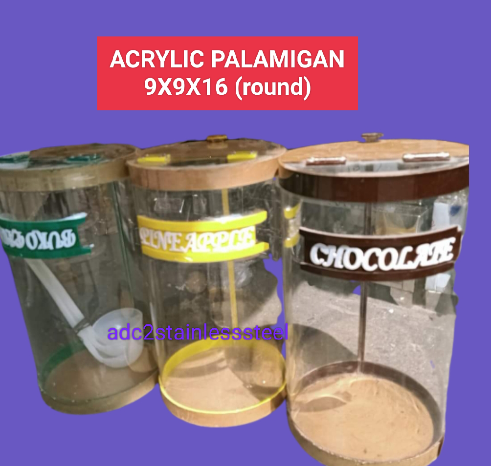 COD】 ACRYLIC Round Square Gulaman Palamig Container Juice