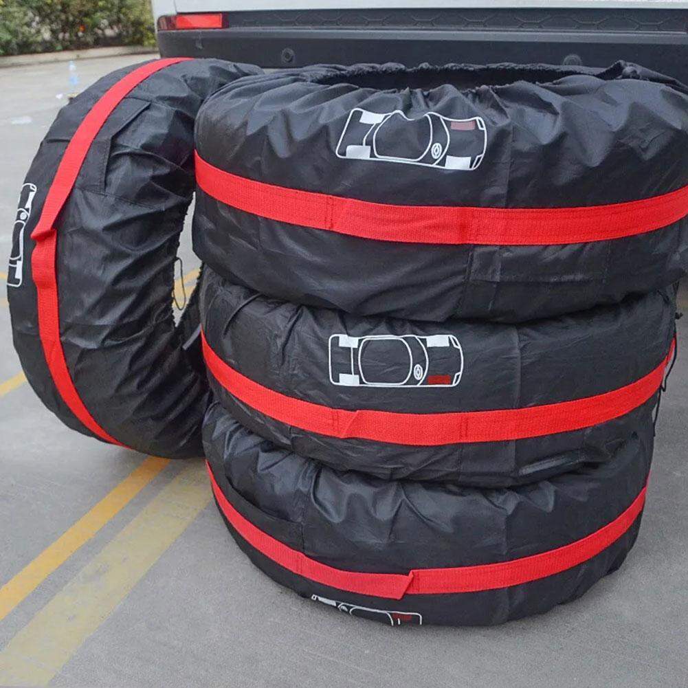 Waterproof Tyre Storage Bags – 210T Nylon, Fits 18–22 Inch Tires, Pack Of 4 Covers