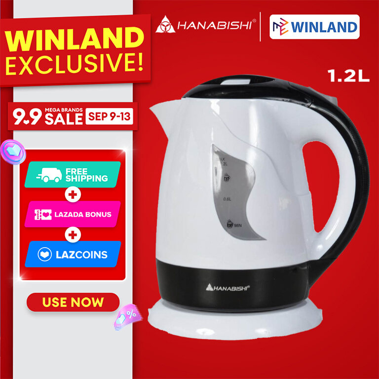 Hanabishi 1.2L Electric Kettle with Auto Shut Off