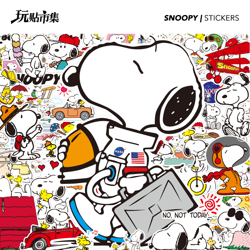 Personalized Cartoon Cute Snoopy Large Stickers Luggage Laptop Mobile Phone  Helmet Waterproof Stickers