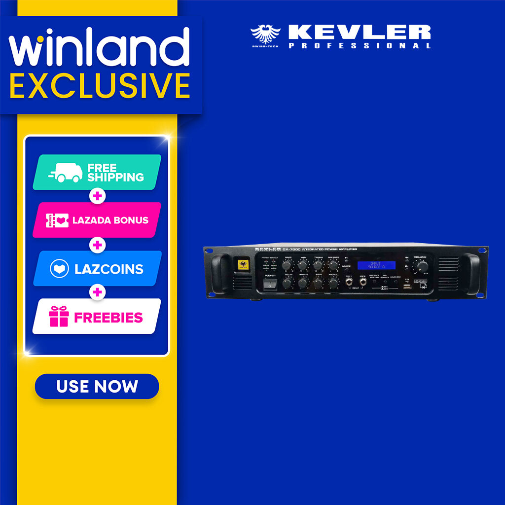 Kevler by Winland Integrated High Power Mixing Karaoke Amplifier 1500 x 2 w/ USB/BT/FM GX-7000