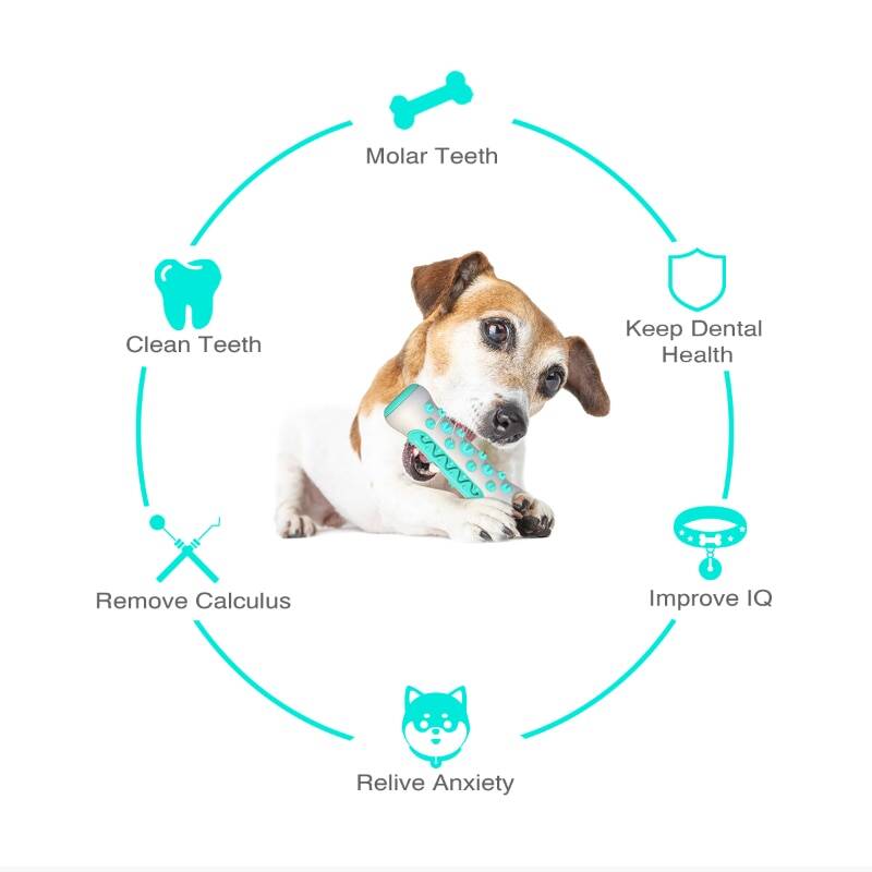 Dog Toy Teething Stick Chewable Teeth Cleaning Bones Dog Toothbrush TPR Safe Puppy Dental Care Cleaning Toys Supplies. 