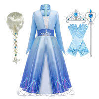 MUABABY | 2025 Girls Dress Elsa 2 Kids Princess Cosplay Costume Fancy Children Gowns Vestidos Snow Queen Girl Carnival Costume