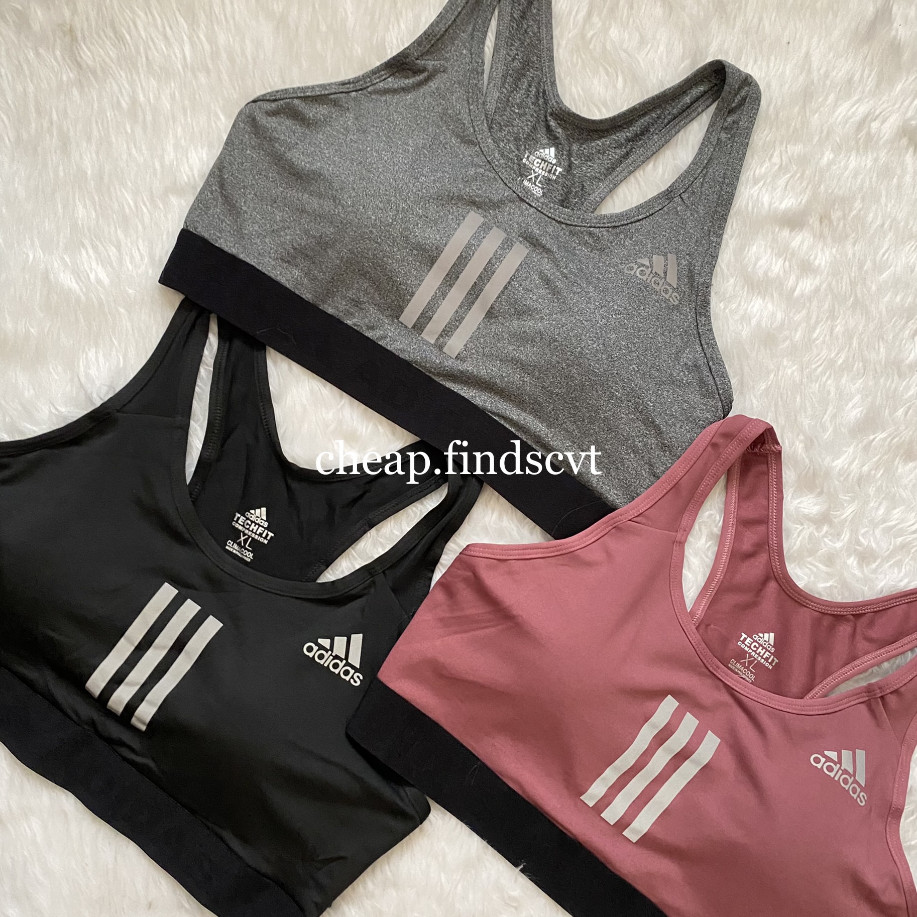 Adidas Techfit Compression gray & black clima cool sports bra size
