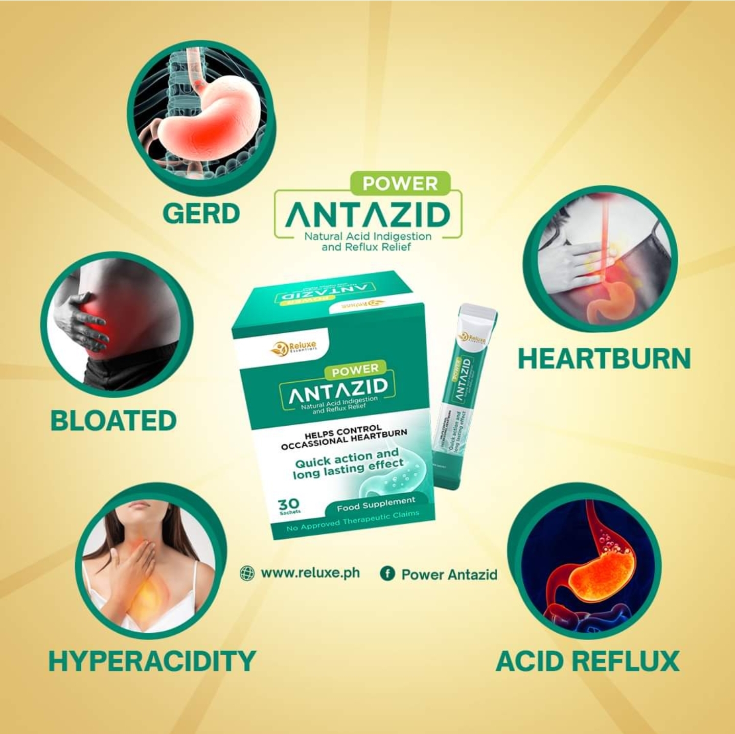 Power Antazid - Natural Acid Reflux Relief, Apple Flavor
